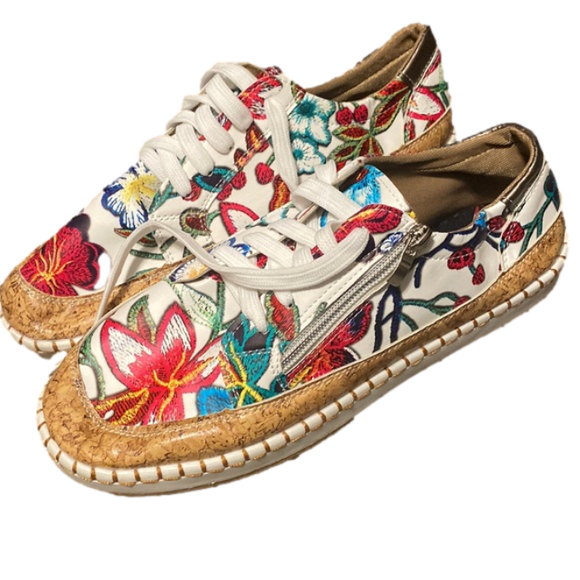 Shoes - Floral Slide on Sneaker